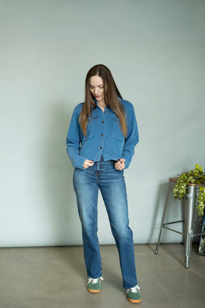 Cropped button up jacket
