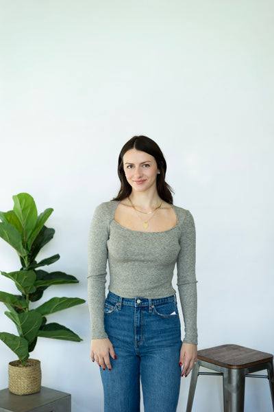 Knitted, elevated long sleeve for women