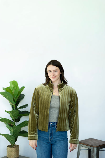 Velvet, quilted jacket