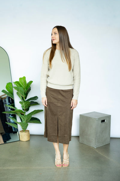 Vegan leather pencil skirt