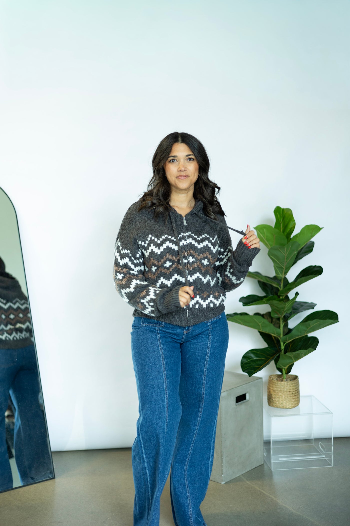 Zip-Up Fairisle Hoodie