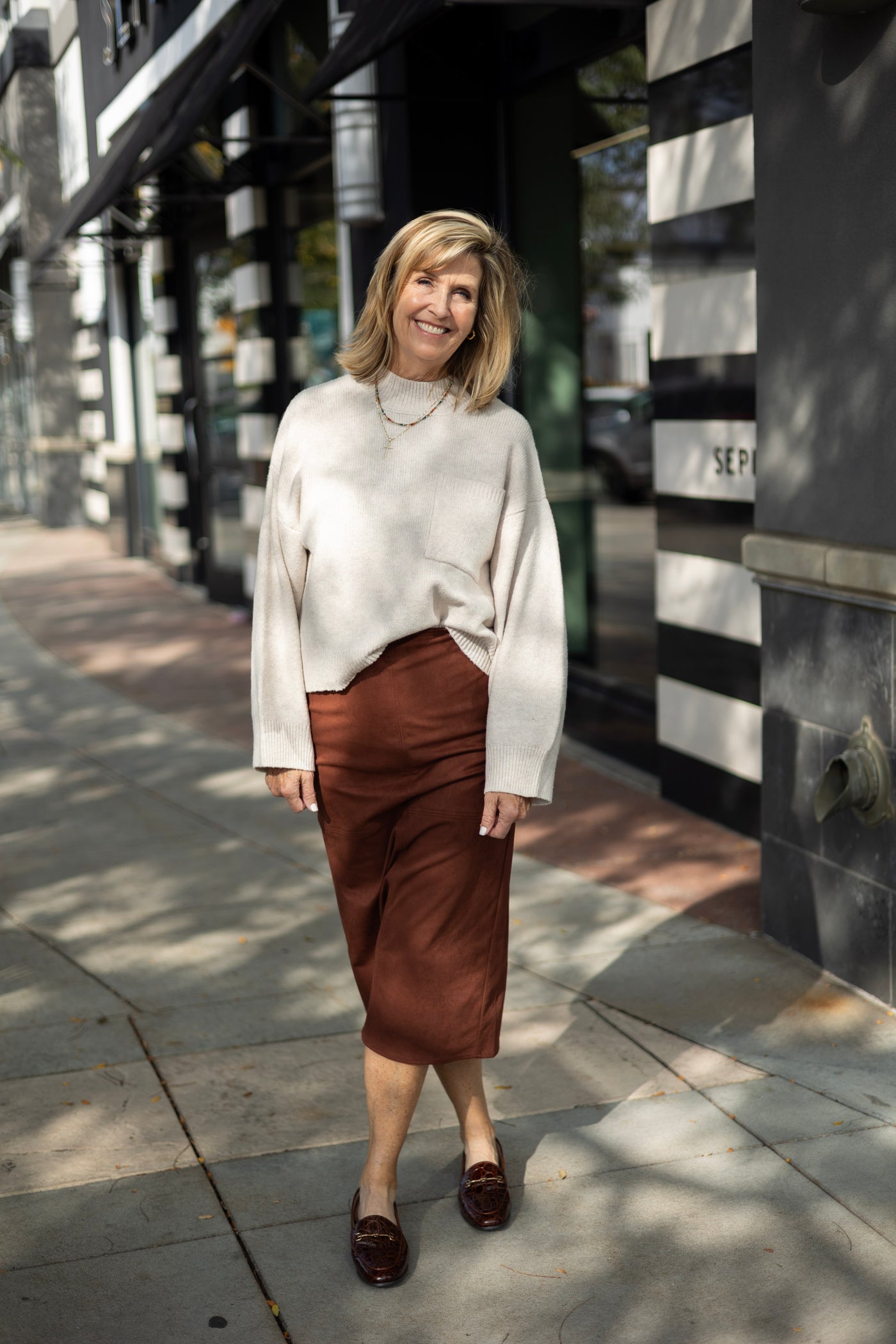 Lenny Suede Midi Skirt