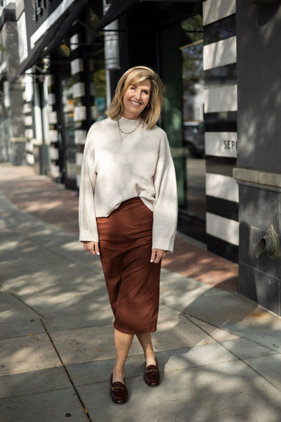 Lenny Suede Midi Skirt