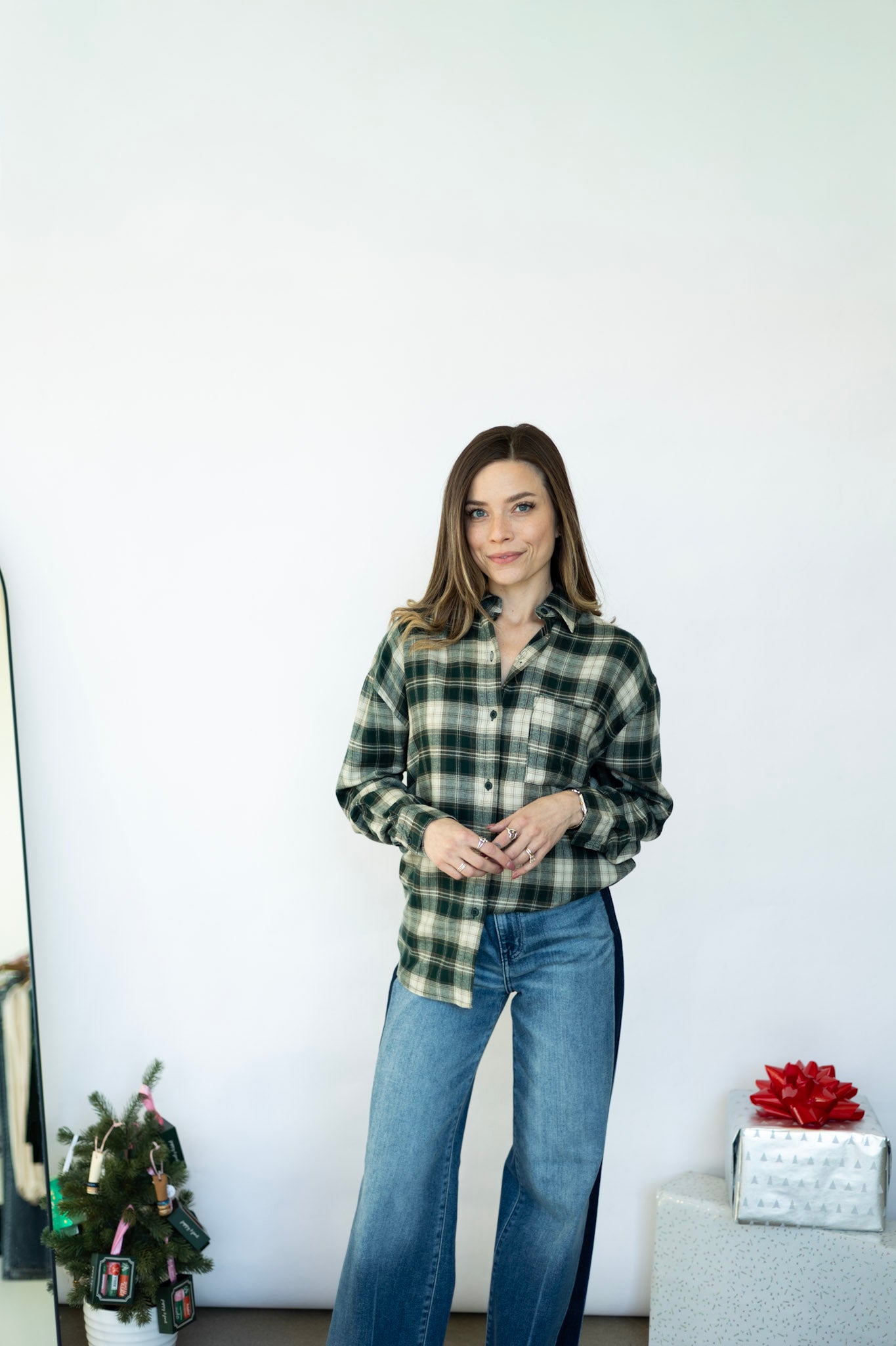 Women's green flannel