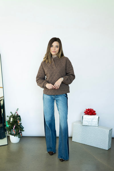 Women's quilted pullover