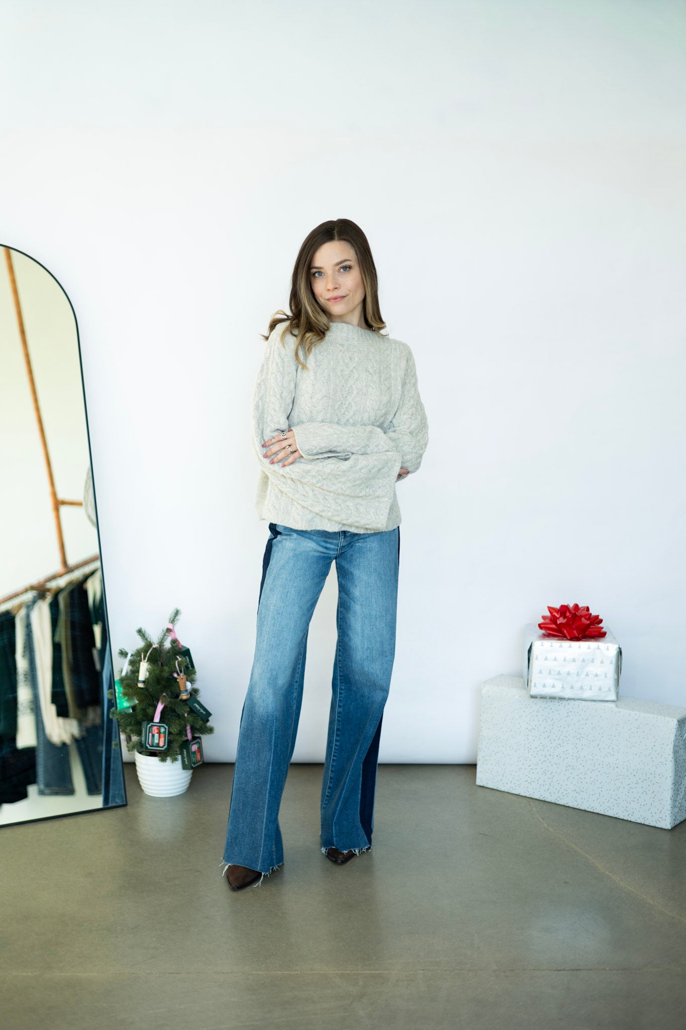 Cable Knit Crop Sweater