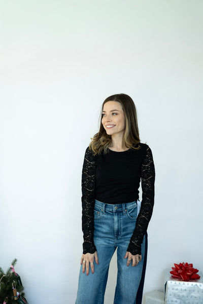 Lace long sleeve top