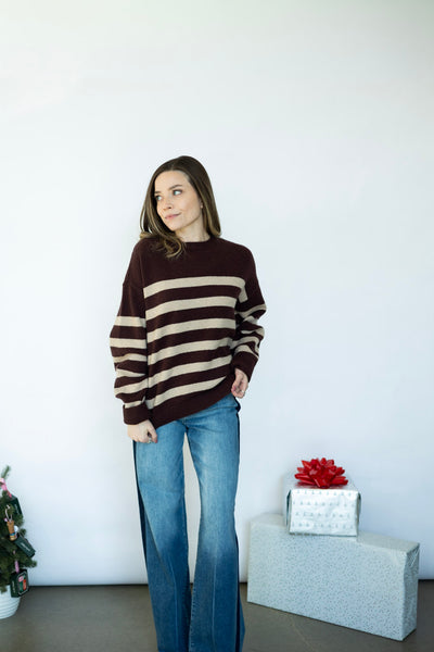 Brown striped sweater 