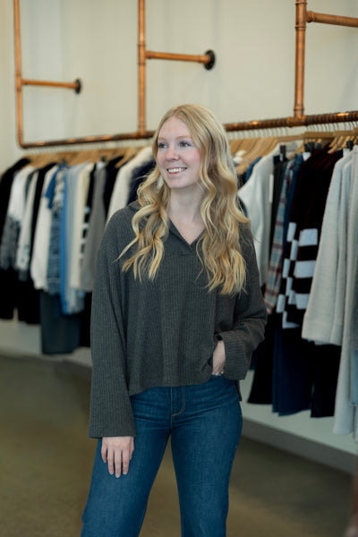 Cozy, ribbed, casual long sleeve 