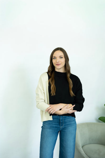 Color block sweater for women