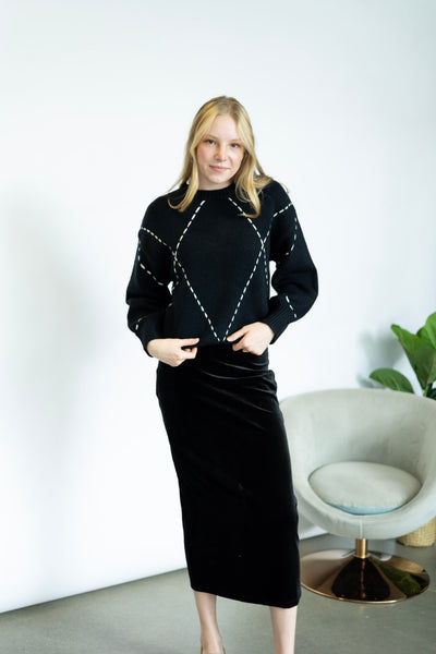Stitched detailing sweater