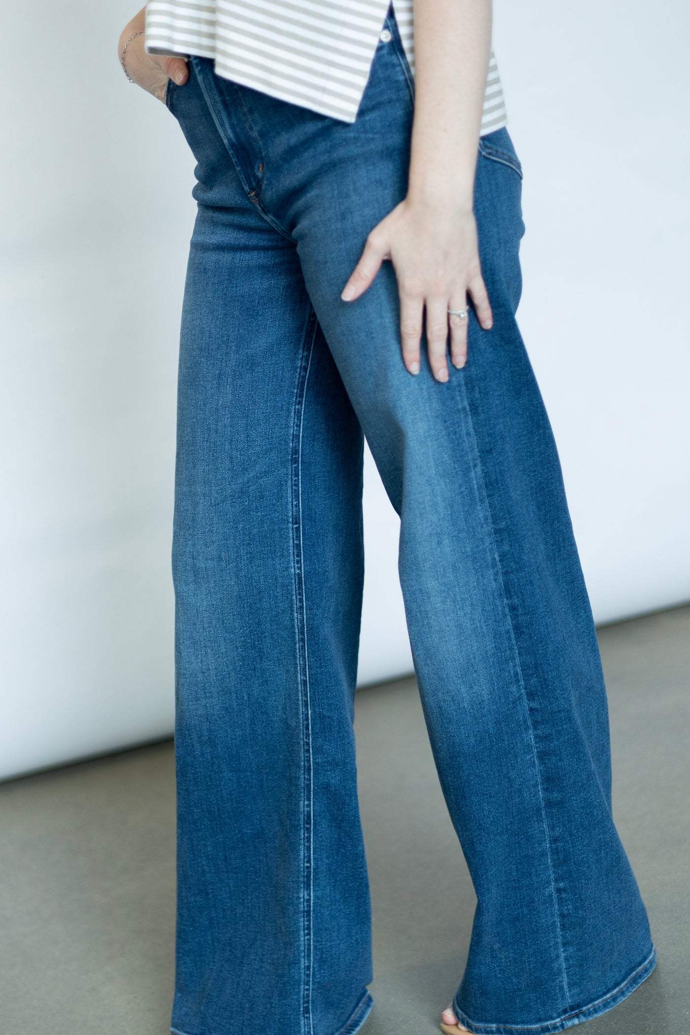 Long inseam dark wash jeans