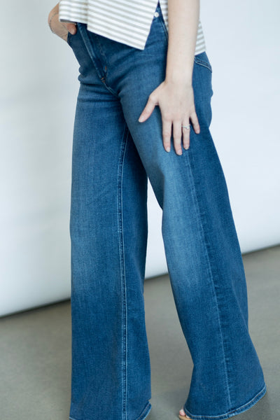 Long inseam dark wash jeans