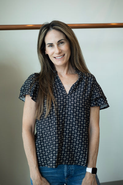 Polka dot short sleeve blouse