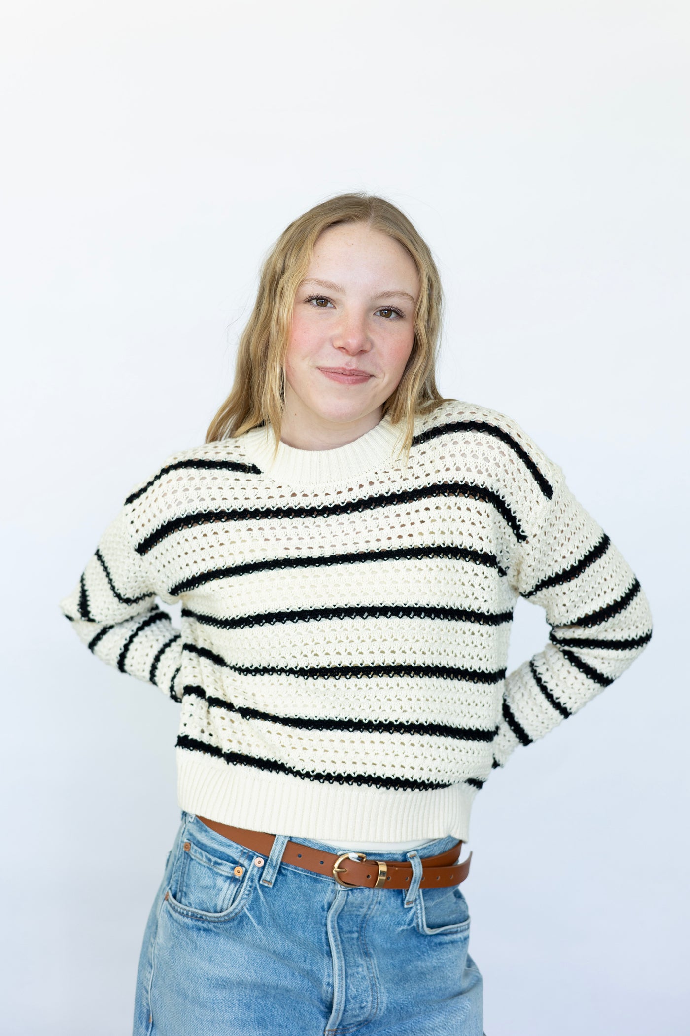 Open knit spring sweater