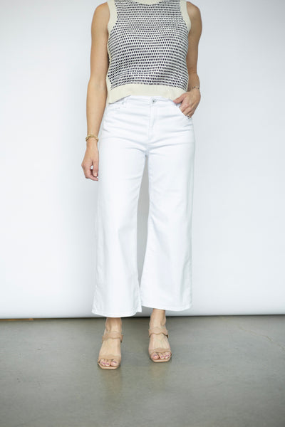 White wide leg jeans