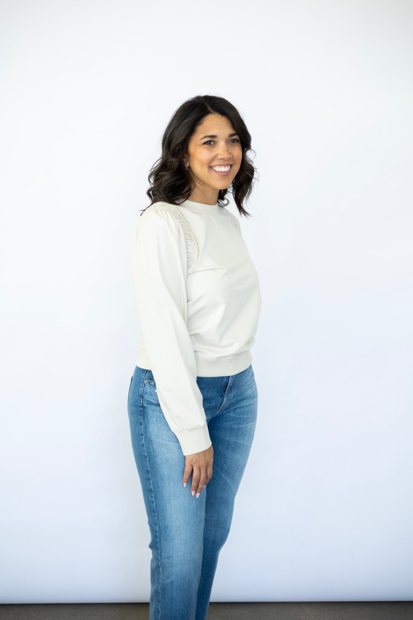 Women's elevated basic long sleeve