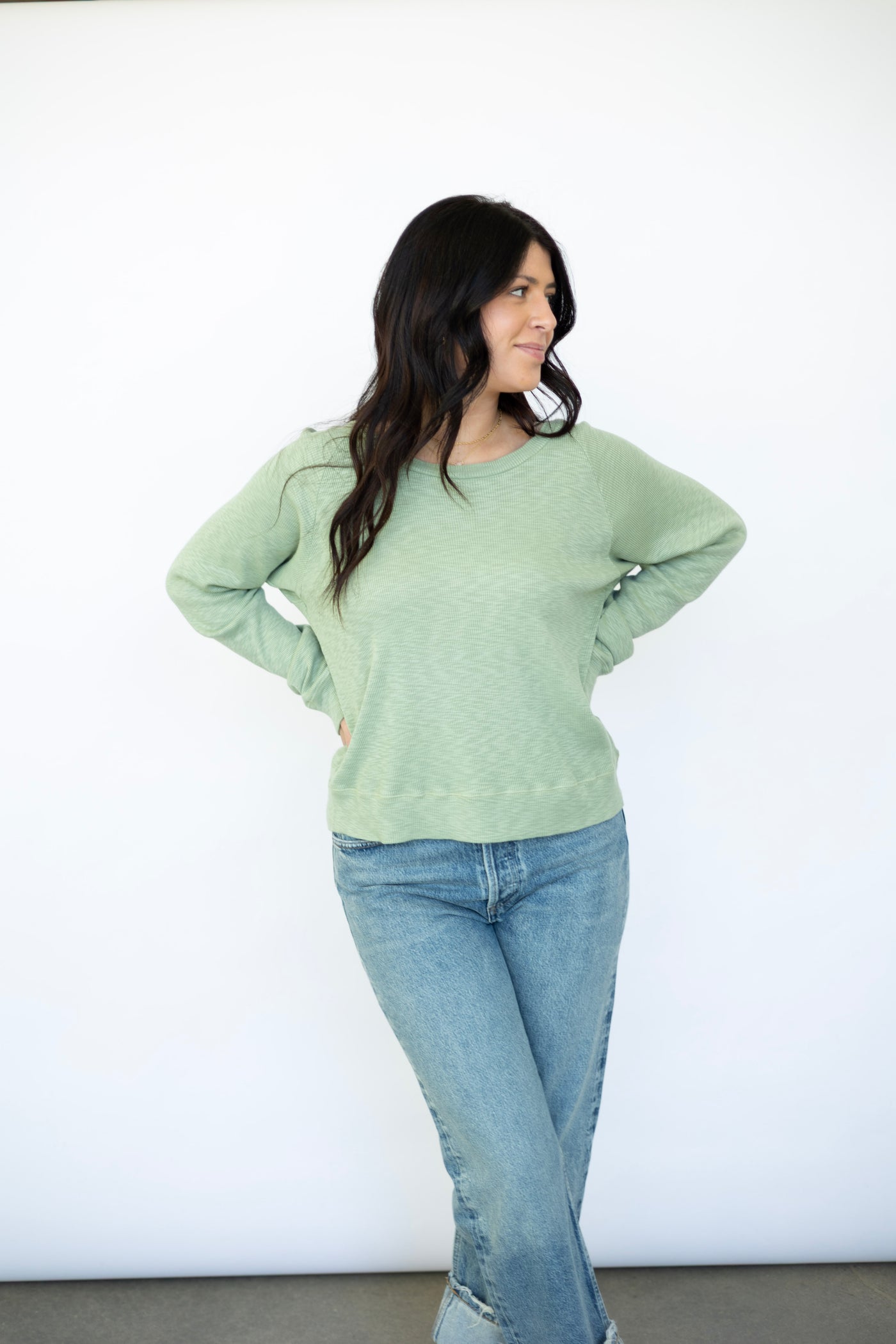 Casual wide shoulder sweater