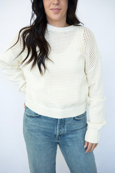 Women's open knit sweater