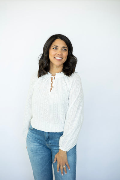 White long sleeve spring blouse