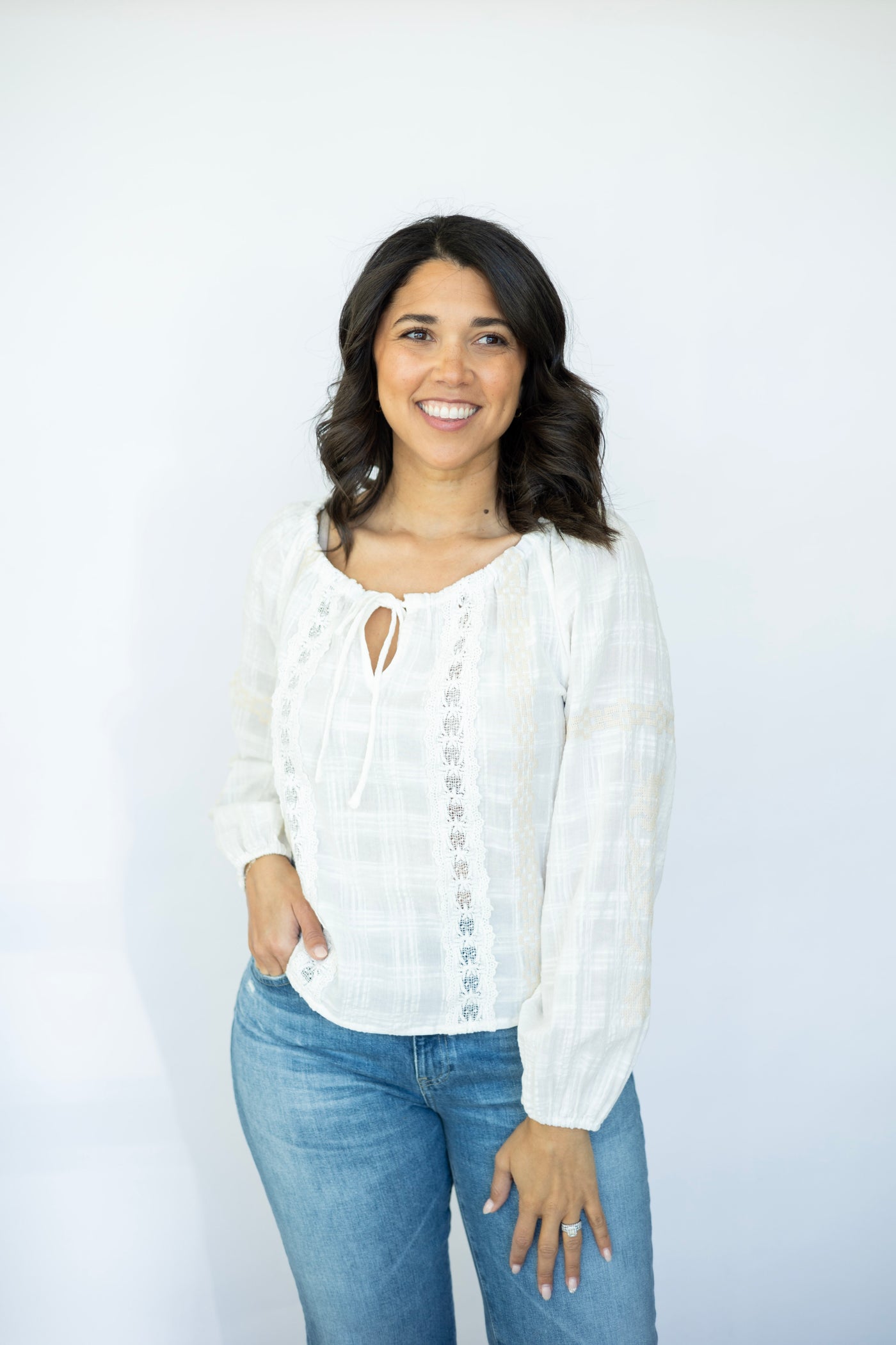 White off the shoulder blouse