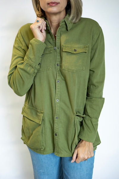 Cargo Twill Sweet Pea Button Up