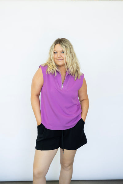 Purple sleeveless sweatshirt