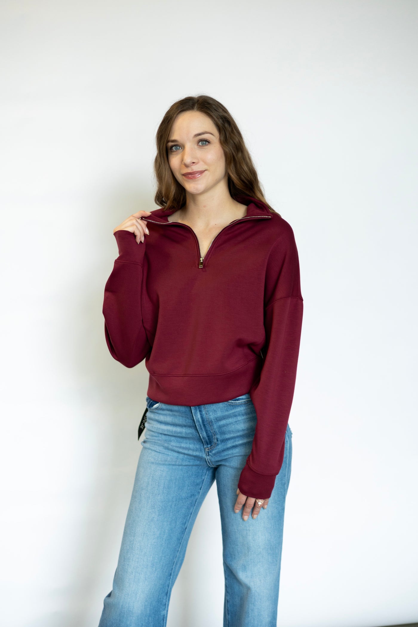 Mailyn Soft Knit LS Mockneck Half Zip