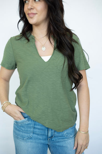 Elevated basic green tee