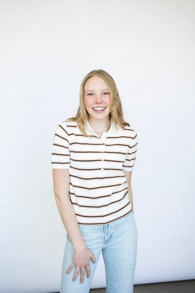 Faustine Button Neck Polo