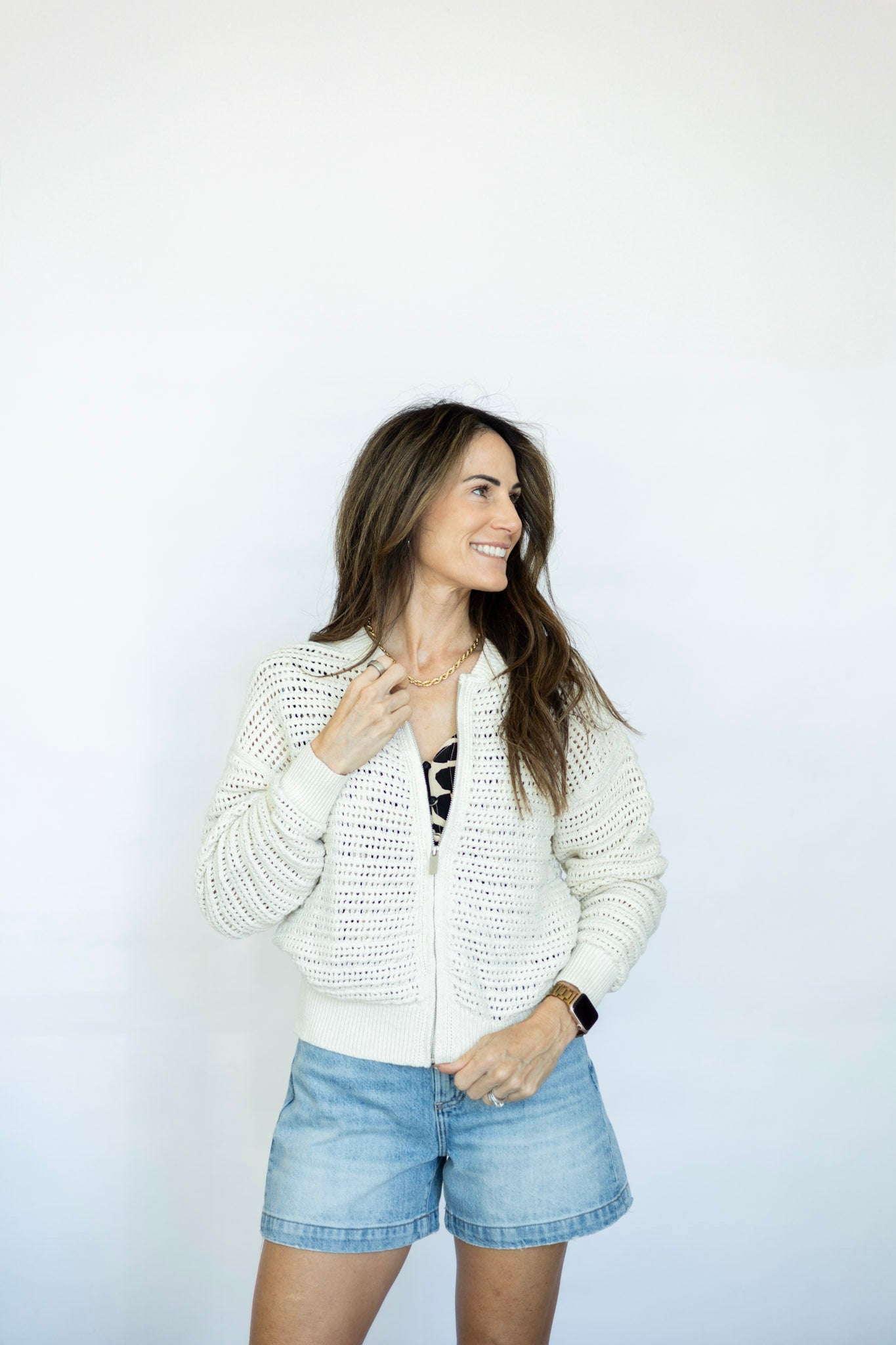 Open Knit Bomber