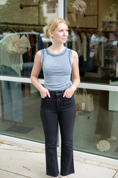 Washed Color Rib Tank Top