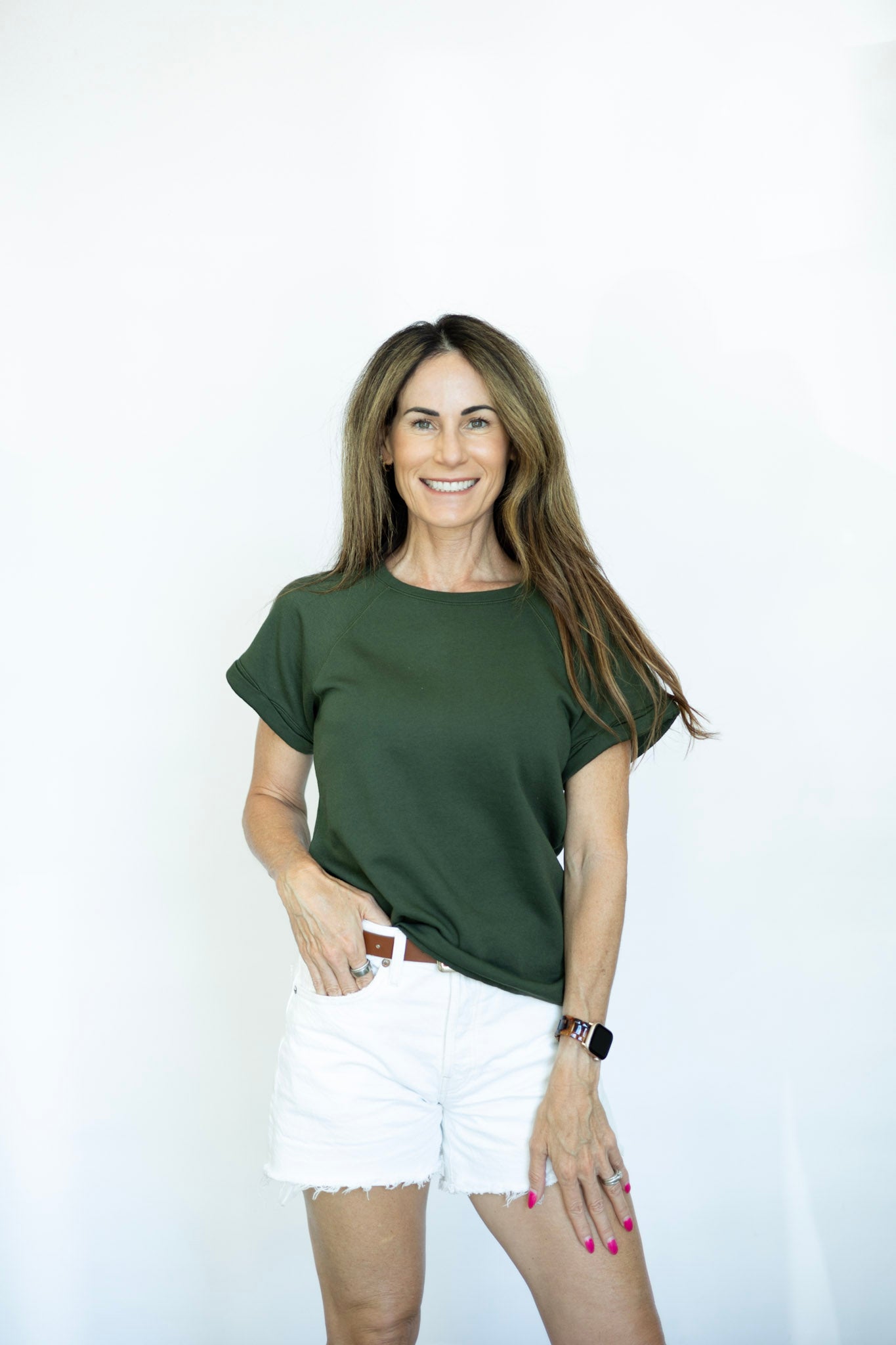 Thick green tee shirt for women
