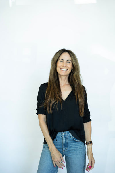 Black classic half sleeve blouse 