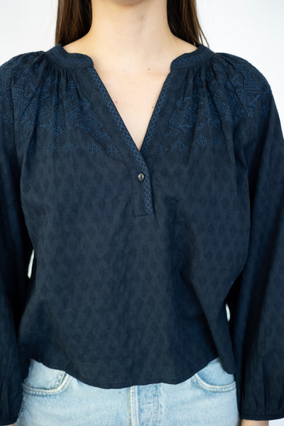 Women's navy blue blouse