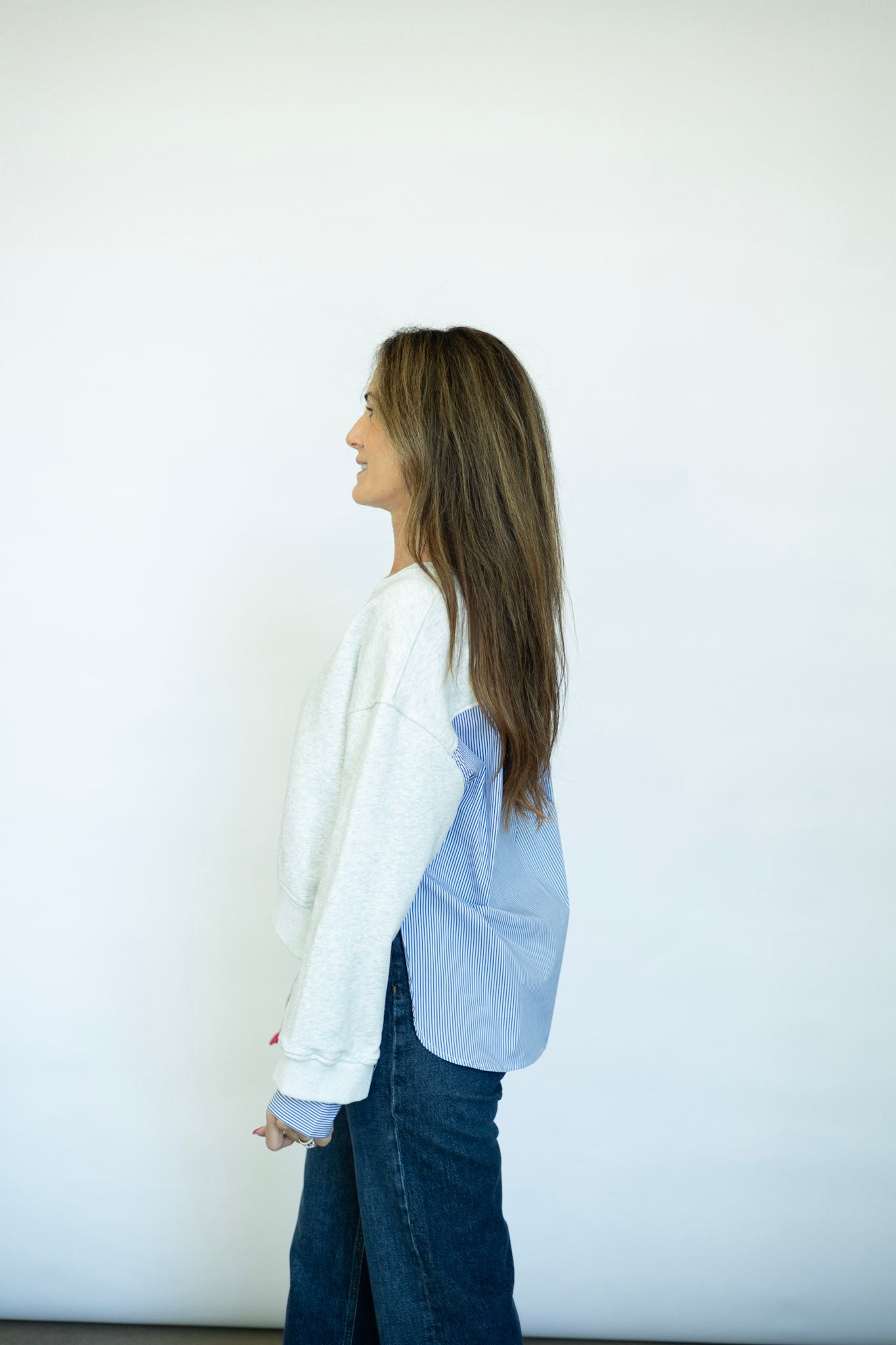 Mixed media top for women