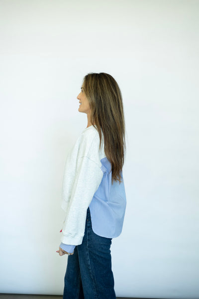 Mixed media top for women