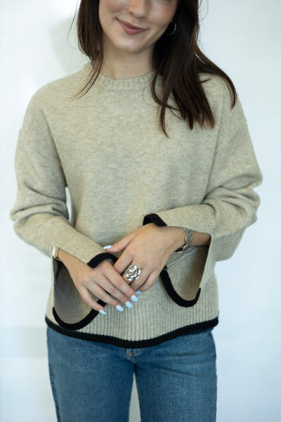 Contrast trim sweater