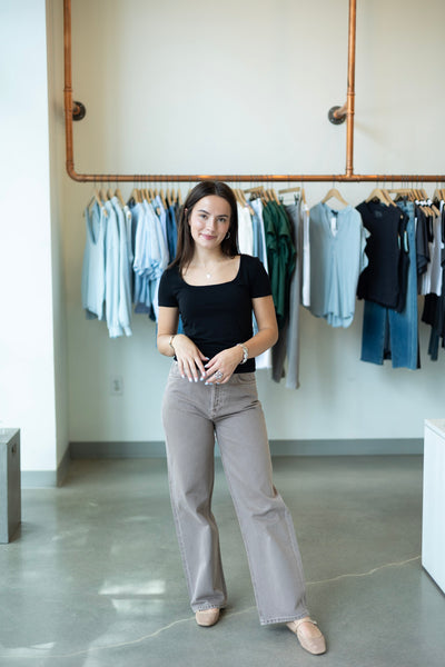 Fall wide leg denim