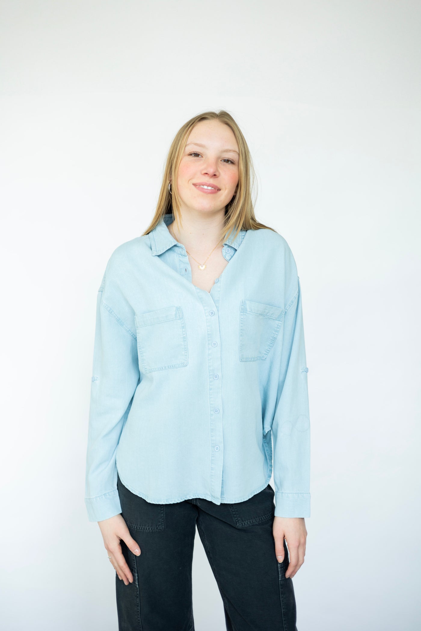 Classic women's denim button down