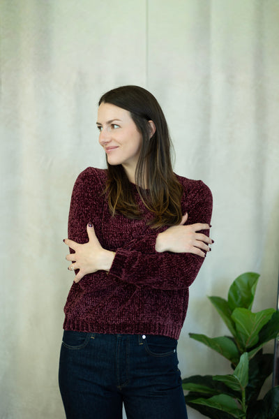 Fuzzy burgundy sweater 