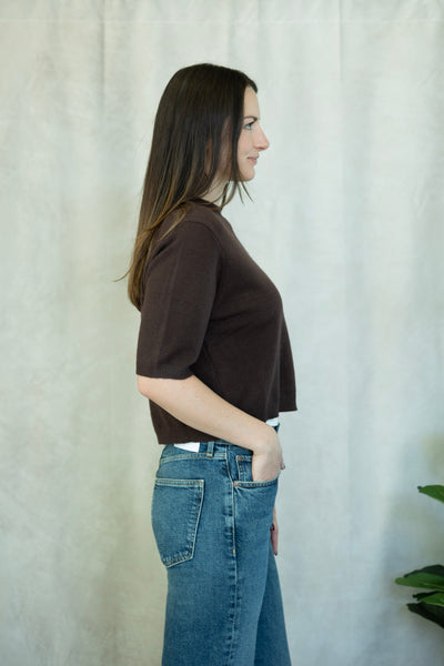 Half sleeve, brown sweater