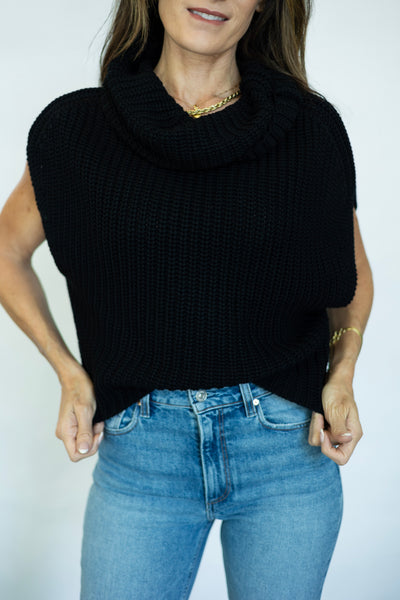 Sleeveless turtleneck sweater