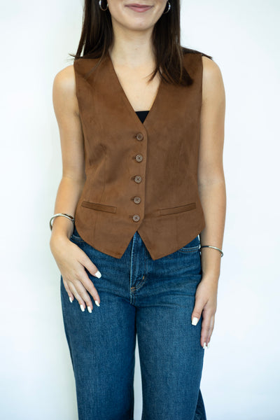 Suede vest for women