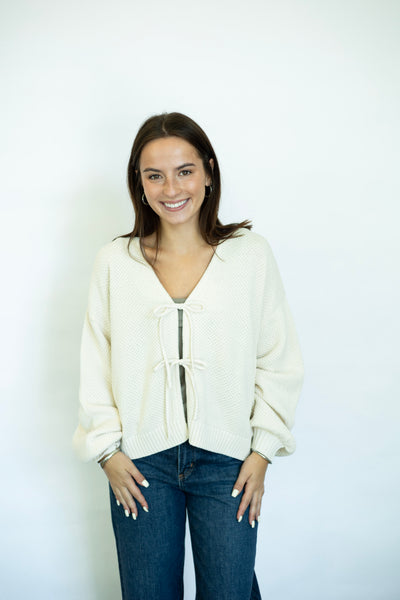 Cute front tie sweater 