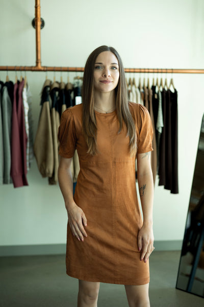 Orange suede dress