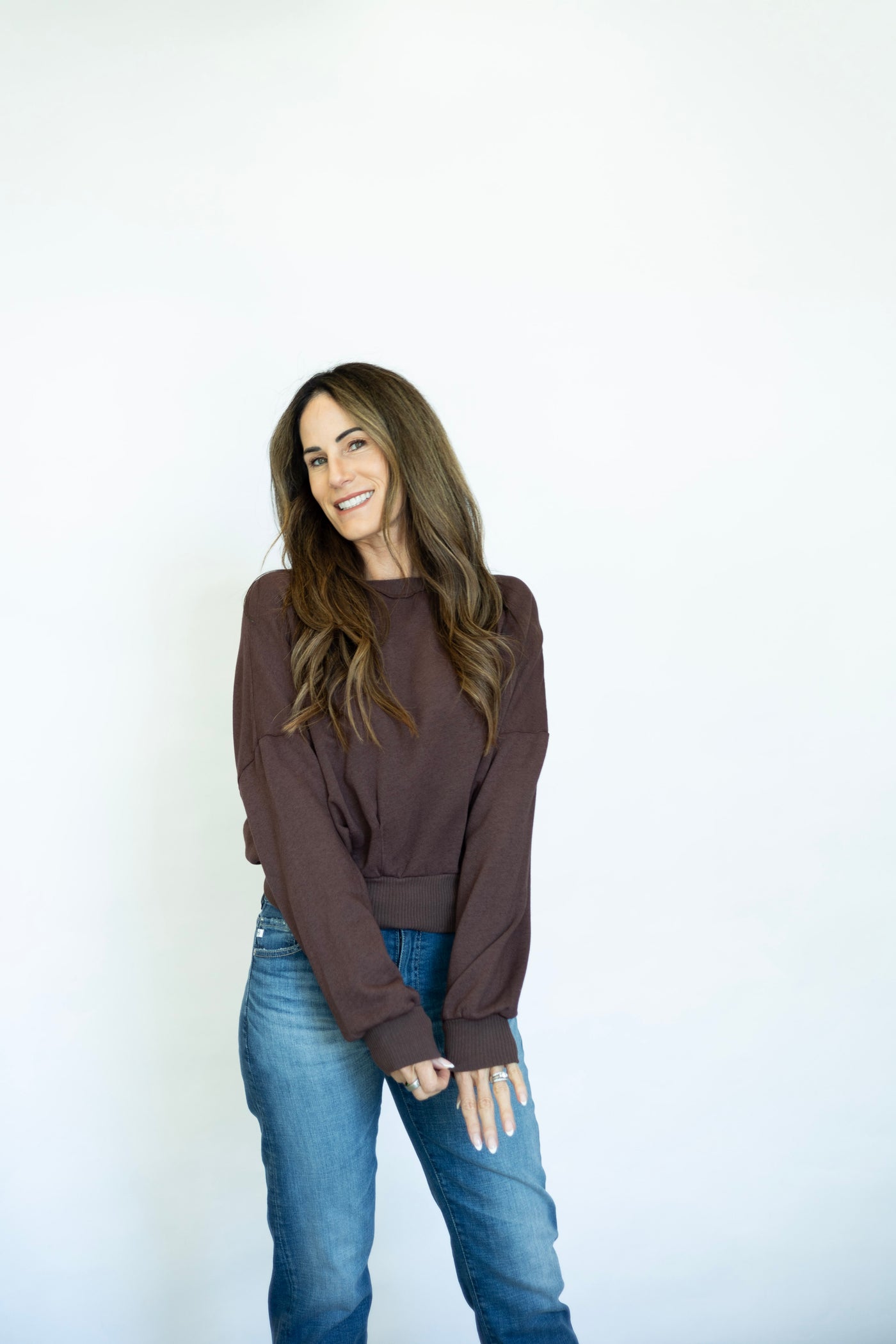 Evie Pleated Crew Sweatshirt