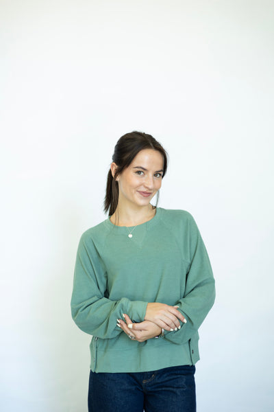 Raglan Duet Pullover With Side Snaps