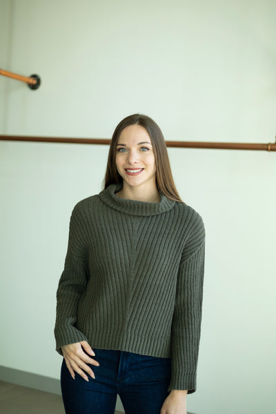 Textured Turtleneck Sweater