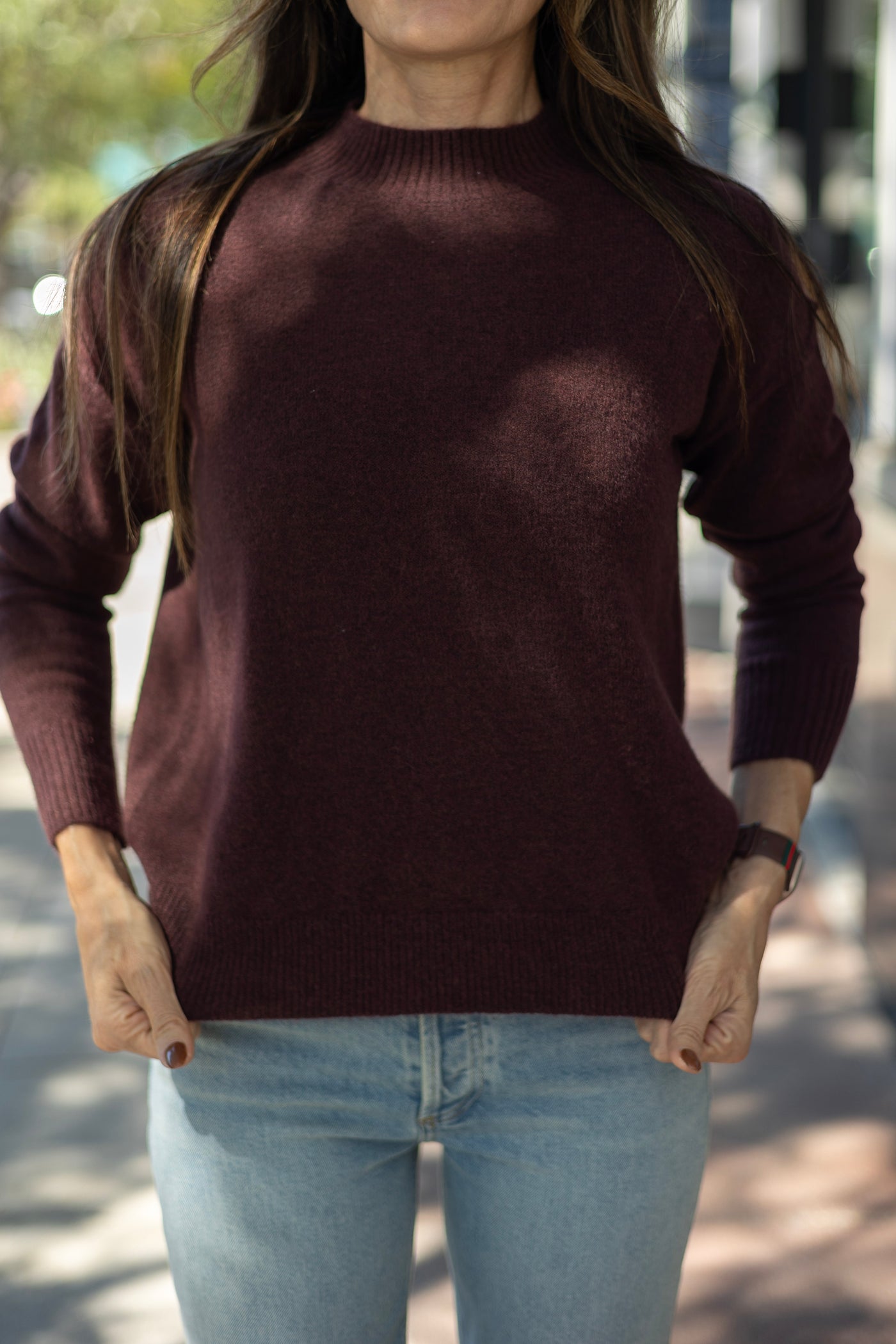 High Neck Basic Sweater Top